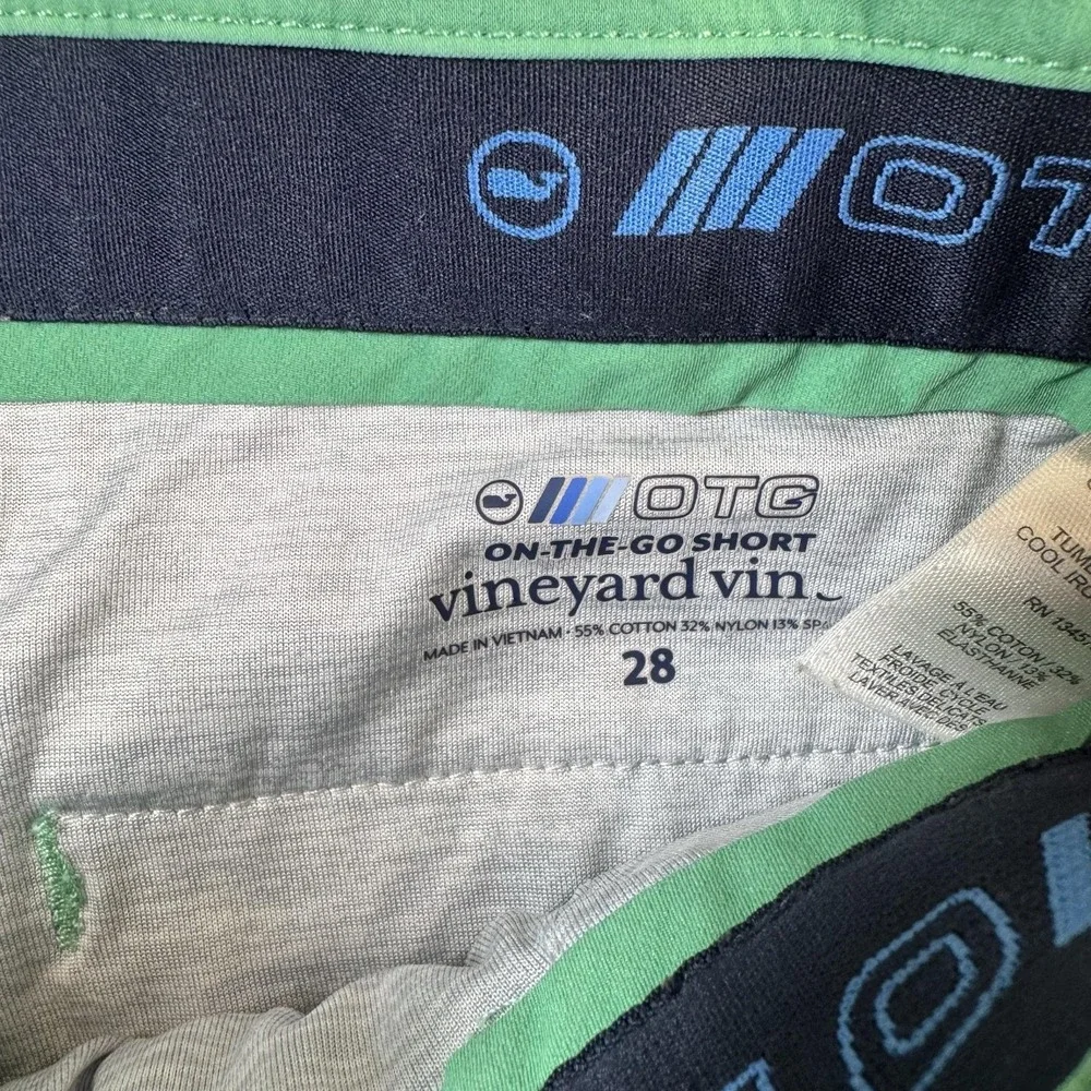 Vineyard Vines OTG On-The-Go Shorts Mens 28 Green 9 In Inseam Chino Stretch
